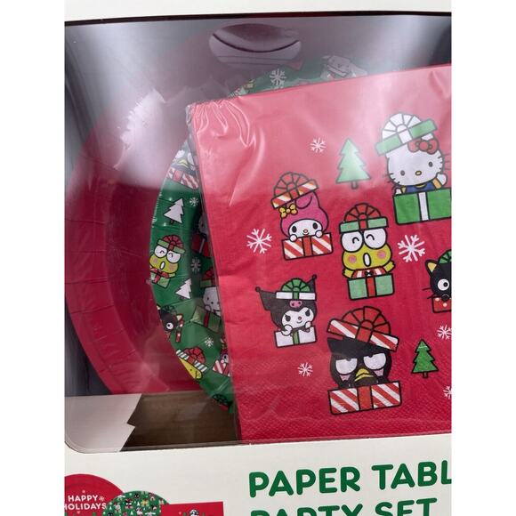 Hello Kitty Holiday Party Christmas Paper Tableware Party Set! NEW In Box - Picture 2 of 9